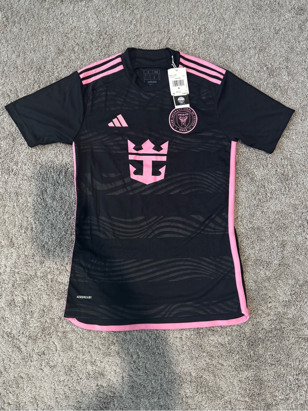 adidas Black and Pink Soccer Jersey